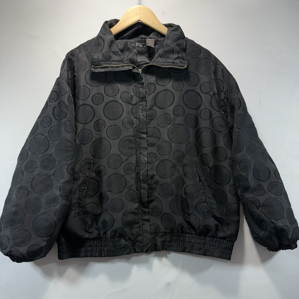 Vintage Bomber Jacket Women's Size M EVR Div Rousso Apparel Black